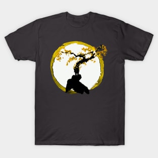 gold and yellow tree of success - Enso circle inspired bonsai tree gift T-Shirt